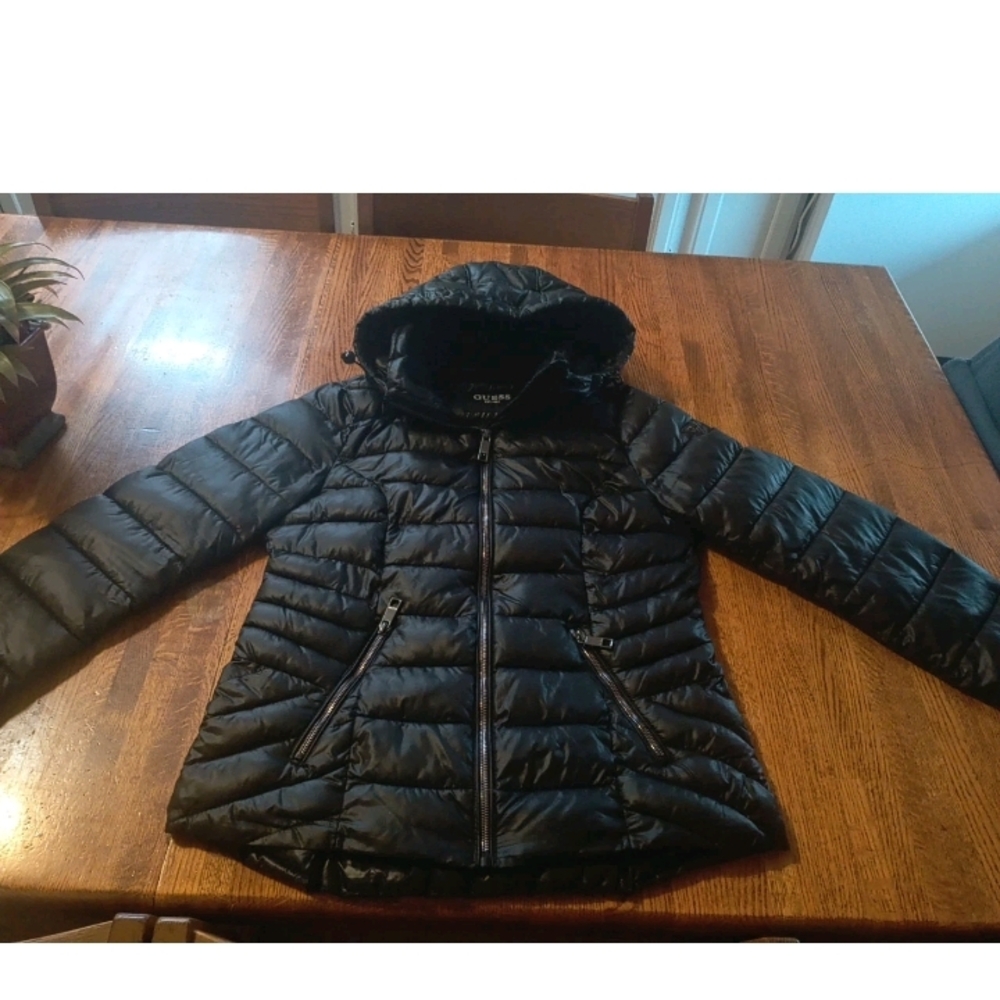 Guess Women's Black Puffer Jacket